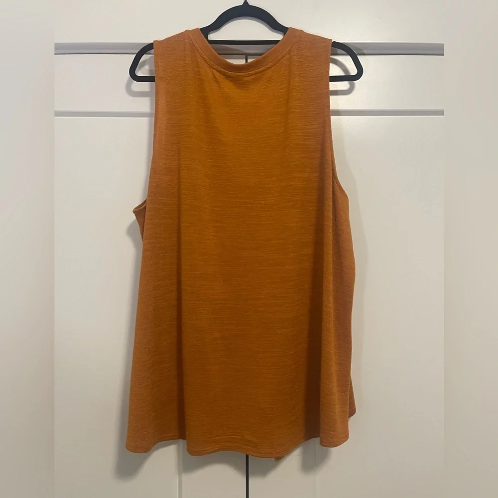 Ava & Viv Women's Sleeveless Tie-Front Tank Top - Rust - Picture 5 of 5